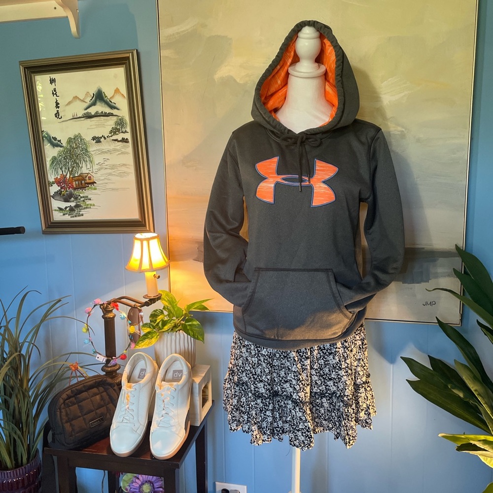 Under Armour Gray Hoodie with Orange Accents